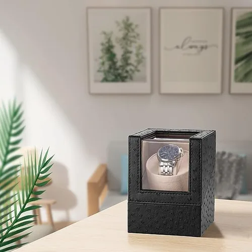 Miniatura 6 de Enrollador automático de un solo reloj con motor Mabuchi japonés silencioso, adaptador de CA o funciona con pilas (batería no incluida), Reloj Winder