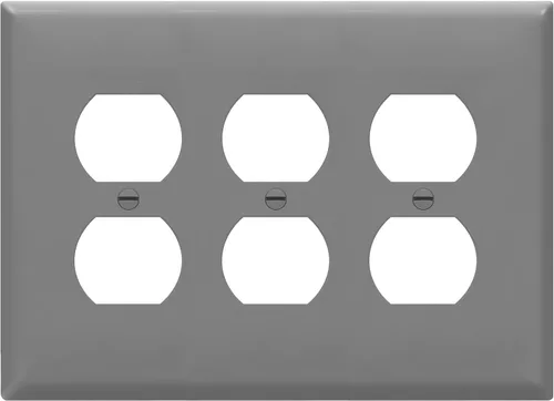 Miniatura 10 de ENERLITES - Placa decorativa de pared para toma de corriente dúplex, acabado brillante, tamaño intermedio, 3 bandas, 4.88 x 6.77 pulgadas, Blanco