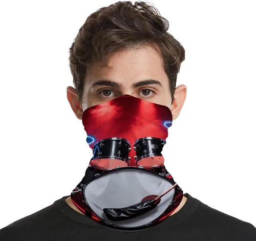 Miniatura 4 de Cool Drum Set Neck Gaiter for Men Women Upf 50+ Sun Protection Balaclava Face Mask Cover Moisture Wicking & Quick Dry Neckerchief Seamless Ski Mask
