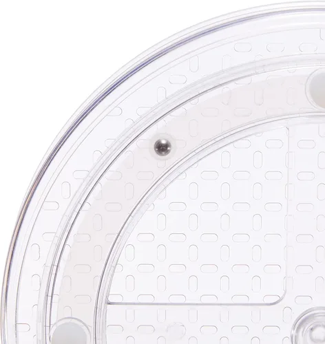 Miniatura 6 de Amazon Basics Lazy Susan - Organizador giratorio para especias y condimentos, 9 pulgadas de diámetro, 2 niveles, transparente