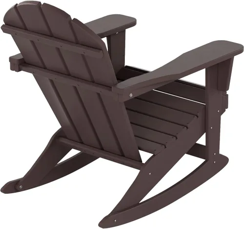 Miniatura 135 de WestinTrends Silla mecedora Malibu de poliéster para exterior/patio Adirondack, Negra