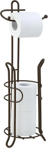 Soporte independiente para papel higiénico SunnyPoint con almacenamiento – Con capacidad para 3 rollos de repuesto, acero resistente, acabado en