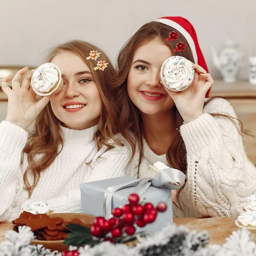 Miniatura 3 de PHALIN Pinzas para el cabello de Navidad para mujer, corona de copos de nieve, campanas de reno, horquillas para el pelo con diamantes de imitación