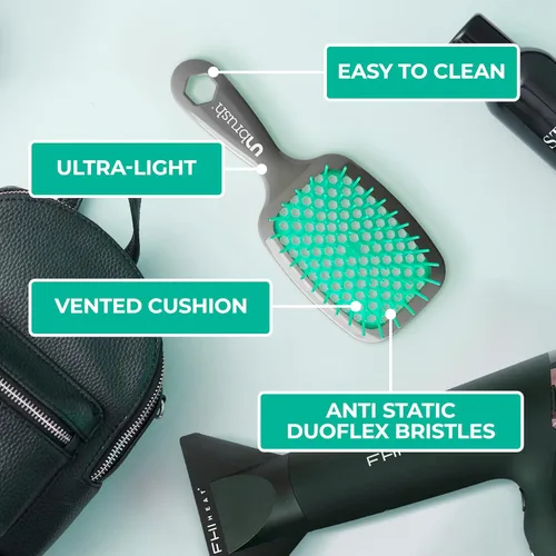 Miniatura 6 de FHI Heat - Cepillo desenredante UNbrush para cepillado sin dolor en todo tipo de cabello, húmedo o seco, cerdas antiestáticas DuoFlex duraderas