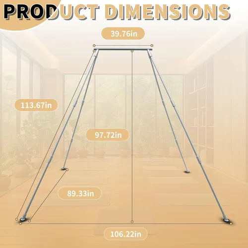 Miniatura 5 de HECASA 8.1 FT Aerial Yoga Stand 550lbs Max Capacity for Indoor and Outdoor Fitness Bodybuilding Height Adjustable for Yoga Frame
