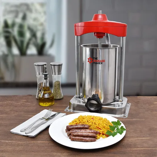 Miniatura 3 de The Sausage Maker - 10 lb. Relleno vertical de salchichas de alta resistencia - Incluye tubos de relleno - Engranajes metálicos
