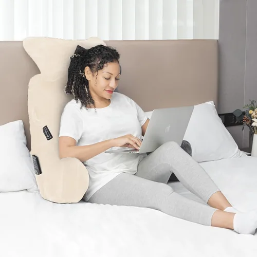 Miniatura 6 de SLIGUY Almohada de lectura, almohada de descanso para cama con rollo de cuello desmontable y brazo de apoyo superior para sentarse en la cama, sofá