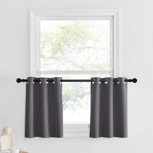 Miniatura 92 de NICETOWN Cortinas opacas de cocina para ventana sobre el fregadero, aislamiento térmico, decoración del hogar, pequeños niveles opacos con ojales