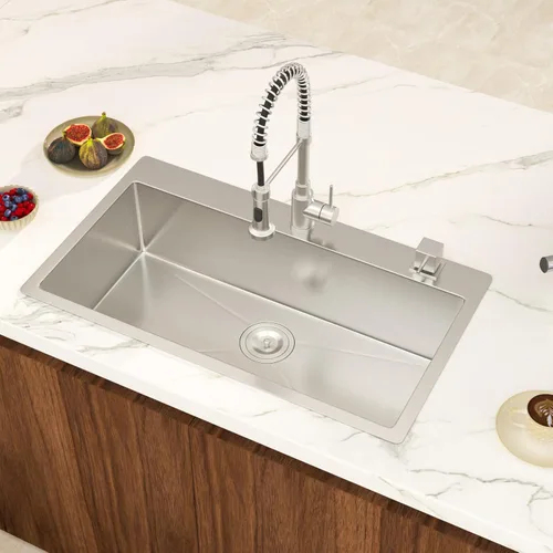 Miniatura 23 de Black Bar Sink Drop in 13x15 Inch Topmount Single Bowl Kitchen Sink Handmade T304 Stainless Steel Wet Bar Sink Outdoor RV Handmade Small Prep Sink