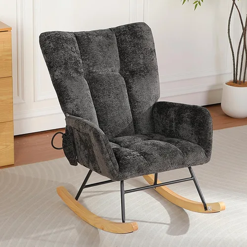 Miniatura 18 de Sillas Mecedoras - Mecedora para habitación del bebé con bolsa de aire, silla mecedora de lectura para interiores, acogedoras sillas mecedoras