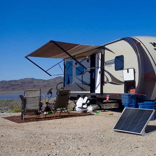 Miniatura 6 de SUNER POWE - Soportes de montaje en panel solar ajustables de 50 W, soportes inclinables de montaje plegables para pared, techo, caravana y sistema