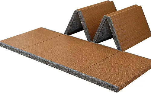 Miniatura 9 de Colchón de tatami japonés, alfombra de tatami, tapete de Igusa (hierba japonesa Rush), tapete plegable de tatami, tapete de verano para dormir