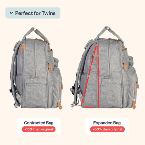Miniatura 57 de BabbleRoo - Mochila para pañales - Bolso de viaje con artículos esenciales para bebés - Mochila multifunción resistente al agua, bolso de viaje