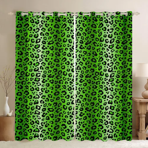 Miniatura 27 de Feelyou Cortinas opacas con estampado de leopardo de 30% a 50%, cortinas de oscurecimiento con estampado de guepardo para dormitorio, para niños
