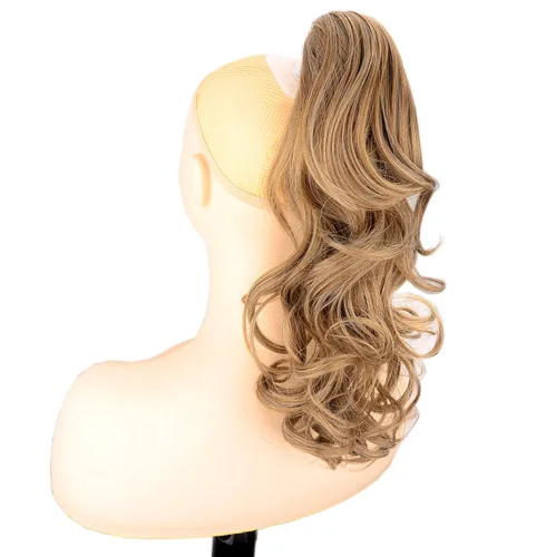 Miniatura 8 de Extensiones de cola de caballo cortas con clip, onduladas, rizadas y onduladas, sintéticas envolventes con clip, de 13 pulgadas, para mujeres
