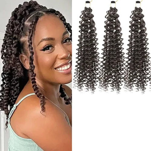 Miniatura 8 de 3 trenzas de ganchillo Passion Twist, cabello sintético preseparado para trenzar de 14 pulgadas, 3 paquetes de cabello trenzado pretrenzado