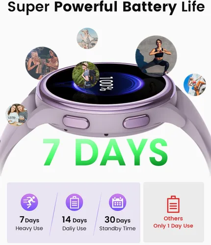 Miniatura 4 de Relojes inteligentes para mujer (respuesta/hacer llamadas), monitor de actividad de pantalla AMOLED de 1.27 pulgadas con monitor de frecuencia