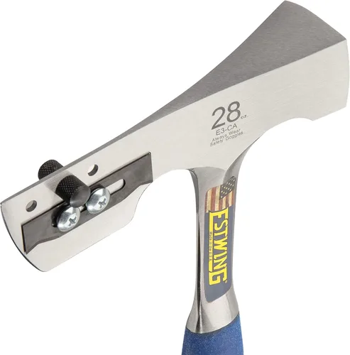 Miniatura 3 de ESTWING Shingler's Hammer - Herramienta para techadores de 28 onzas con cara fresada y agarre de reducción de golpes, E3-CA