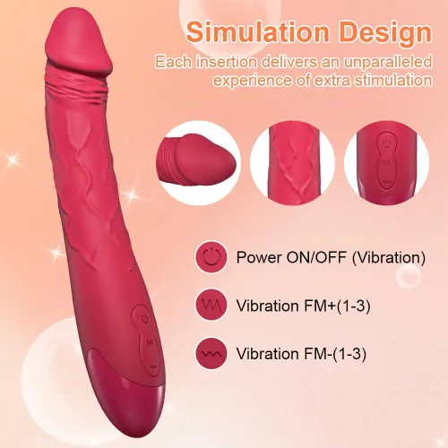 Miniatura 3 de Vibrador de punto G con consolador - Juguetes sexuales para mujer adultos impermeables con 10 potentes vibraciones, consoladores de silicona