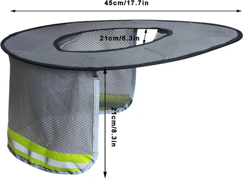 Miniatura 2 de Topbuti Paquete de 3 sombreros de malla de ala completa, parasol de cuello de alta visibilidad con rayas reflectantes para cascos