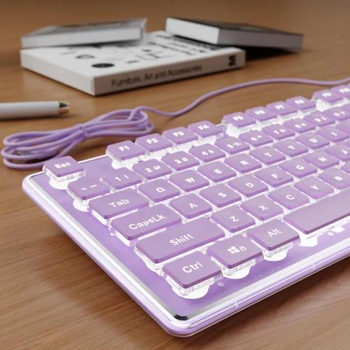 Miniatura 8 de SEUNKWANG EWEADN GX710S Teclados Retroiluminados para Computadora, Teclado USB con Cable con Retroiluminación Blanca, Panel de Metal, Plug and Play