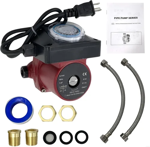 Miniatura 9 de 0011-F4 Hot Water Circulator Pump 1/8 HP 115V, 0–31 GPM Cast Iron Circulating Pump, Compatible with Ta-co 0011-BF4-J, Flanged Hydronic Heating Pumps