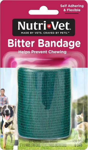 Nutri-Vet Vendaje amargo para perros y gatos - Ayuda a prevenir la masticación - 3 pulgadas