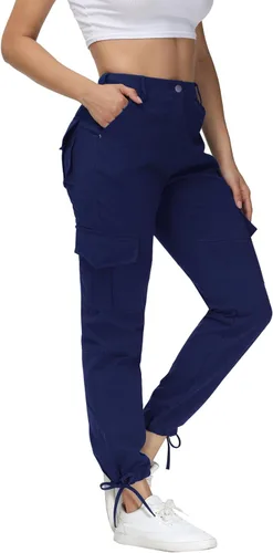 Miniatura 2 de Dafensi Cargo Pants for Women High Waisted Casual Joggers Pants Adjustable Waist Hiking Cargos with 6 Pockets