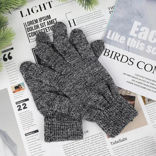 Miniatura 6 de 12 pares de guantes de invierno de punto cálidos a granel para adultos, guantes mágicos elásticos para hombres, mujeres y adolescentes