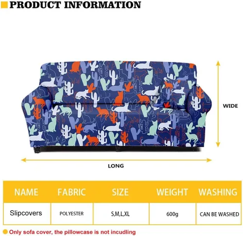 Miniatura 2 de GIFTPUZZ Funda elástica para sofá con diseño de ardilla y hojas de otoño, color naranja, suave, lavable, protector universal de muebles
