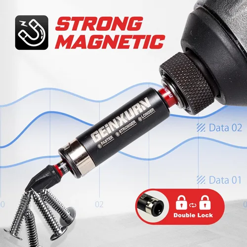 Miniatura 5 de Geinxurn Juego de 217 puntas de destornillador de impacto, acero S2 de 1"/2"/3"/6" magnético D2 Phillips/ranurado/cuadrado/Torx/Hex Multi puntas