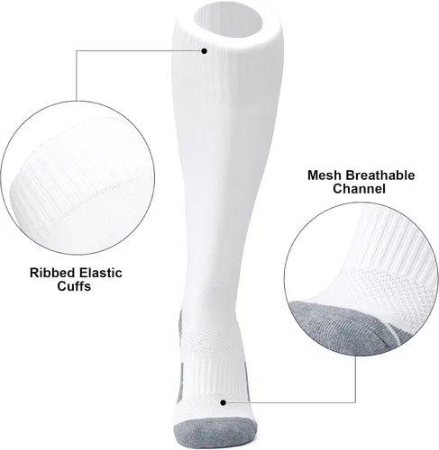 Miniatura 3 de Zando Paquete de 13 calcetines de fútbol hasta la rodilla para mujeres y hombres, calcetines de béisbol y sóftbol para jóvenes y adultos, calcetines