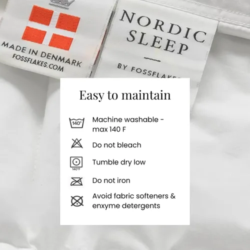 Miniatura 8 de FOSSFLAKES Nordic Sleep - Almohada quiropráctica mediana con funda, almohada cervical ergonómica firme para apoyo y alineación, cojín rectangular
