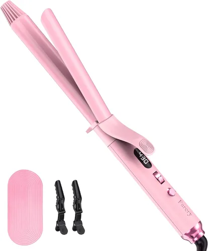 Miniatura 8 de FARERY Rizador de barril largo de 1 pulgada, rizador cerámico para cabello fino, infundido con aceite de argán y queratina, peinado duradero, 11