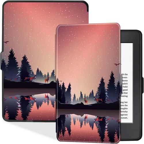 Miniatura 17 de Funda delgada para Kindle Paperwhite de 5ª/6ª/7ª generación antes de 2018 (versión 2012-2017, modelo EY21 y DP75SDI) – Funda protectora de piel Negro
