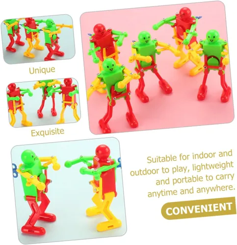 Miniatura 6 de Abaodam 4 piezas de robot bailarín de cuerda para adultos, figuras de relojería seguras y portátiles, regalos creativos para cumpleaños