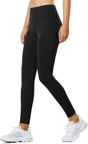 Miniatura 7 de BALEAF - Leggings térmicos de cintura alta para mujer con interior de forro polar, resistentes al agua, con bolsillos, pantalones para senderismo