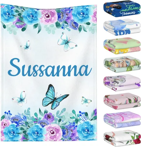 Miniatura 11 de Manta personalizada con nombre para niños y adultos, mantas personalizadas para niñas y niños, manta de franela personalizada con nombre
