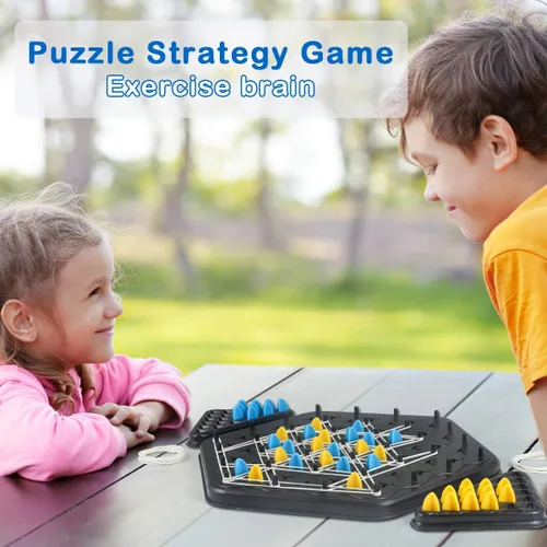 Miniatura 5 de Juego de Ajedrez Triangular en Cadena, Juego de Ajedrez Geométrico, Juegos de Mesa para Noche Familiar, Juegos Familiares para Niños y Adultos, 2 a