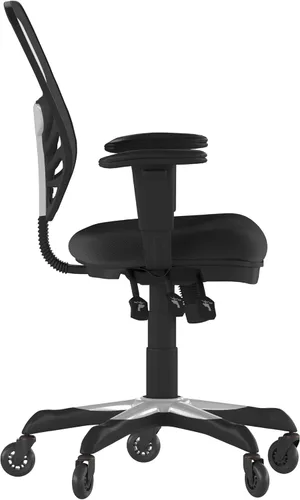 Miniatura 7 de Flash Furniture Nicholas Silla de oficina ergonómica giratoria ejecutiva multifunción de malla negra con brazos ajustables y ruedas de rodillo
