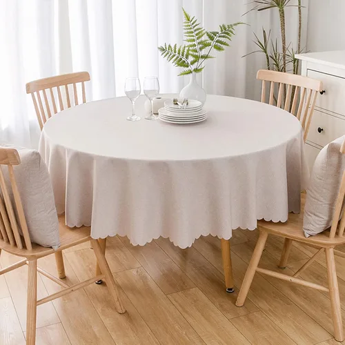 Miniatura 6 de Jeloris Mantel redondo impermeable a prueba de derrames, resistente a las manchas, sin arrugas, lavable, mantel decorativo de tela para cocina, Beige