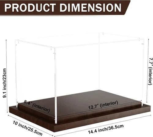 Miniatura 2 de Caja de exhibición para guantes de boxeo VGMiu con base de madera, caja de exhibición de acrílico transparente para guantes de boxeo, guantes