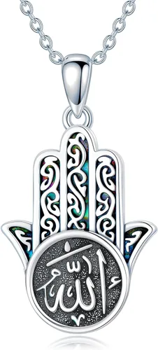 Miniatura 12 de PROESS Collar de plata de ley Hamsa Fátima collar de elefante, colgante de ojo azul, joyería para hombres, mujeres, niñas y niños