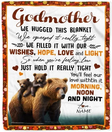 Miniatura 20 de Manta personalizada con texto en inglés «To My Godmother from Goddaughter Godson Thank You for Being My Godmother», para Día de la Madre