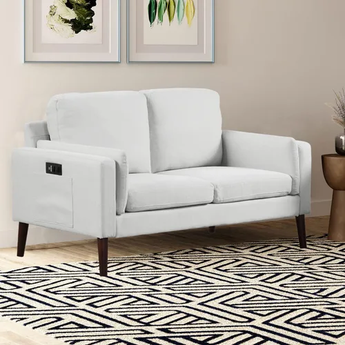 Miniatura 3 de LifeStyle Solutions Nolan - Sofá biplaza, color gris claro