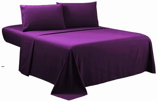Miniatura 7 de LaxLinen Juego de sábanas de 4 piezas (+ 26 pulgadas), bolsillo extra profundo, tamaño King / estándar, color azul marino sólido de 600 hilos, 100%