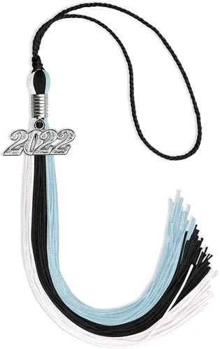 Miniatura 8 de Endea Graduation Borla de triple color con gota de fecha plateada (negro/dorado/granate, 2020)