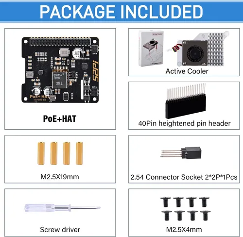 Miniatura 8 de GeeekPi P30 PoE+ HAT para Raspberry Pi 5, con enfriador activo oficial Pi 5