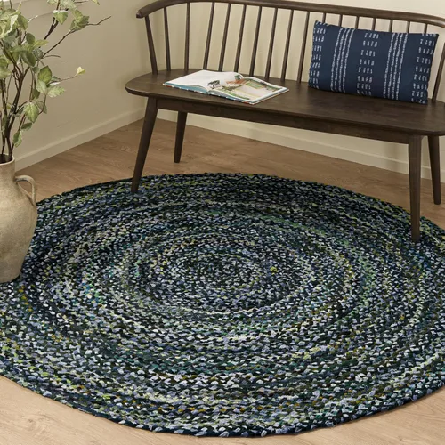 Miniatura 39 de SAFAVIEH Braided Collection - Alfombra de pasillo, 2 pies 3 pulgadas x 8 pies, color negro y azul, hecho a mano, reversible, ideal para dormitorio