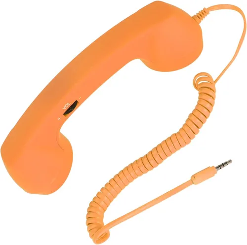 Miniatura 10 de Teléfono Retro Auricular 0.138 in Receptor de Teléfono Celular Micrófono Micrófono Altavoz Vintage Retro Teléfono Auricular para Smartphone (Verde)